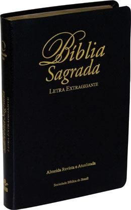 Bíblia Sagrada Letra Extra Gigante RA - Luxo Preta Grande